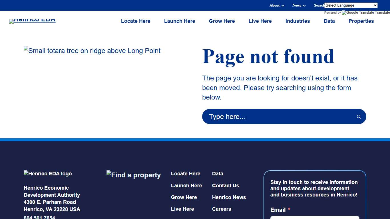 Page not found - Henrico EDA