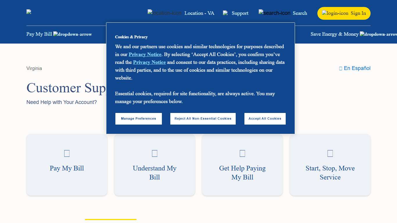 Customer Support Virginia Dominion Energy