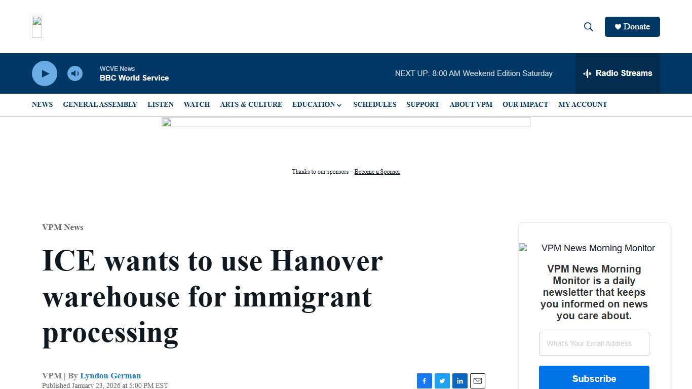 ICE wants to use Hanover warehouse for immigrant processing